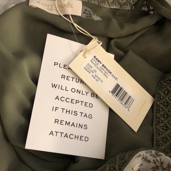 NWT Ramy Brook Silk Schena Printed High-Low Sage Dress XS - Picture 9 of 9